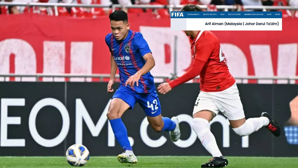 FIFA Letak Arif Aiman Dalam Kelompok Bintang Tumpuan Piala Asia