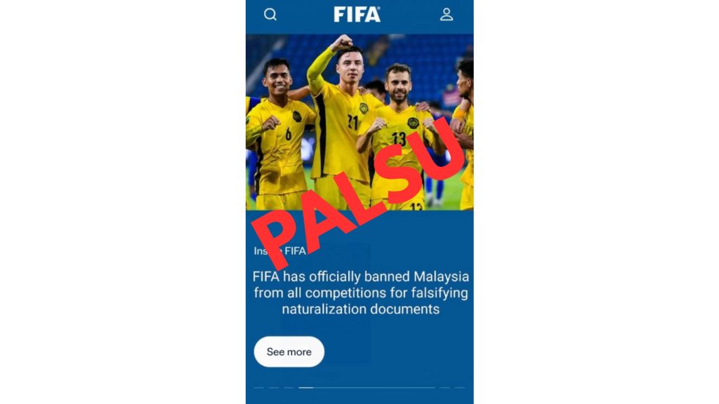 Berita Palsu Harimau Malaya FIFA Berita Palsu FIFA Hukum Harimau Malaya Tersebar Berita Palsu Harimau Malaya FIFA Berita Palsu FIFA Hukum Harimau Malaya Tersebar