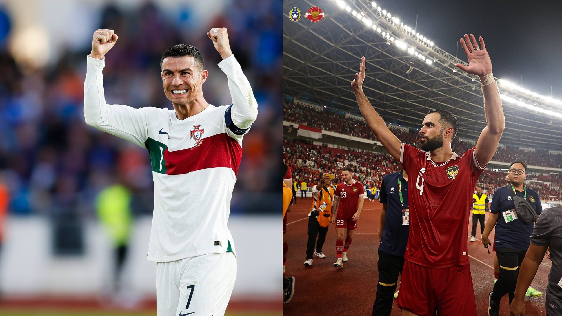 Cristiano Ronaldo Jordi Amat PSSI Selecoes de Portugal Indonesia Rancang Lawan Portugal