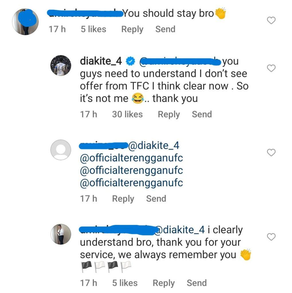 Diakite instagram 1 Pape Diakite: Saya Tak Nampak Tawaran Dari Terengganu