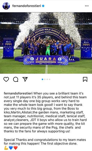 Forestieri 2 Tukang Cuci Turut Dihargai, Sikap Berterima Kasih Fernando Forestieri Wajar Dipuji Forestieri 2 Tukang Cuci Turut Dihargai, Sikap Berterima Kasih Fernando Forestieri Wajar Dipuji