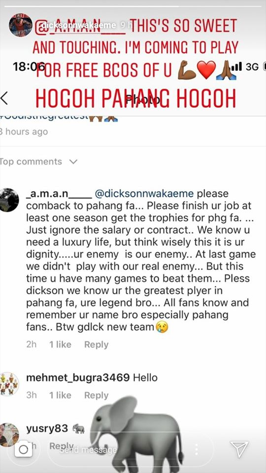 IG 1 Import Pahang Dickson Nwakaeme Sanggup Bermain Tanpa Gaji? IG 1 Import Pahang Dickson Nwakaeme Sanggup Bermain Tanpa Gaji?