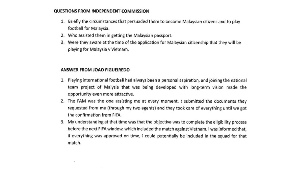 IIC Figueiredo Laporan IIC Dedah Kenyatan 7 Pemain Warisan Harimau Malaya