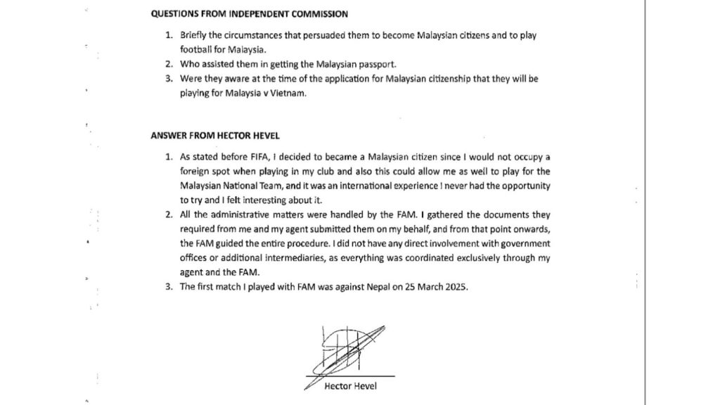 IIC Hevel Laporan IIC Dedah Kenyatan 7 Pemain Warisan Harimau Malaya