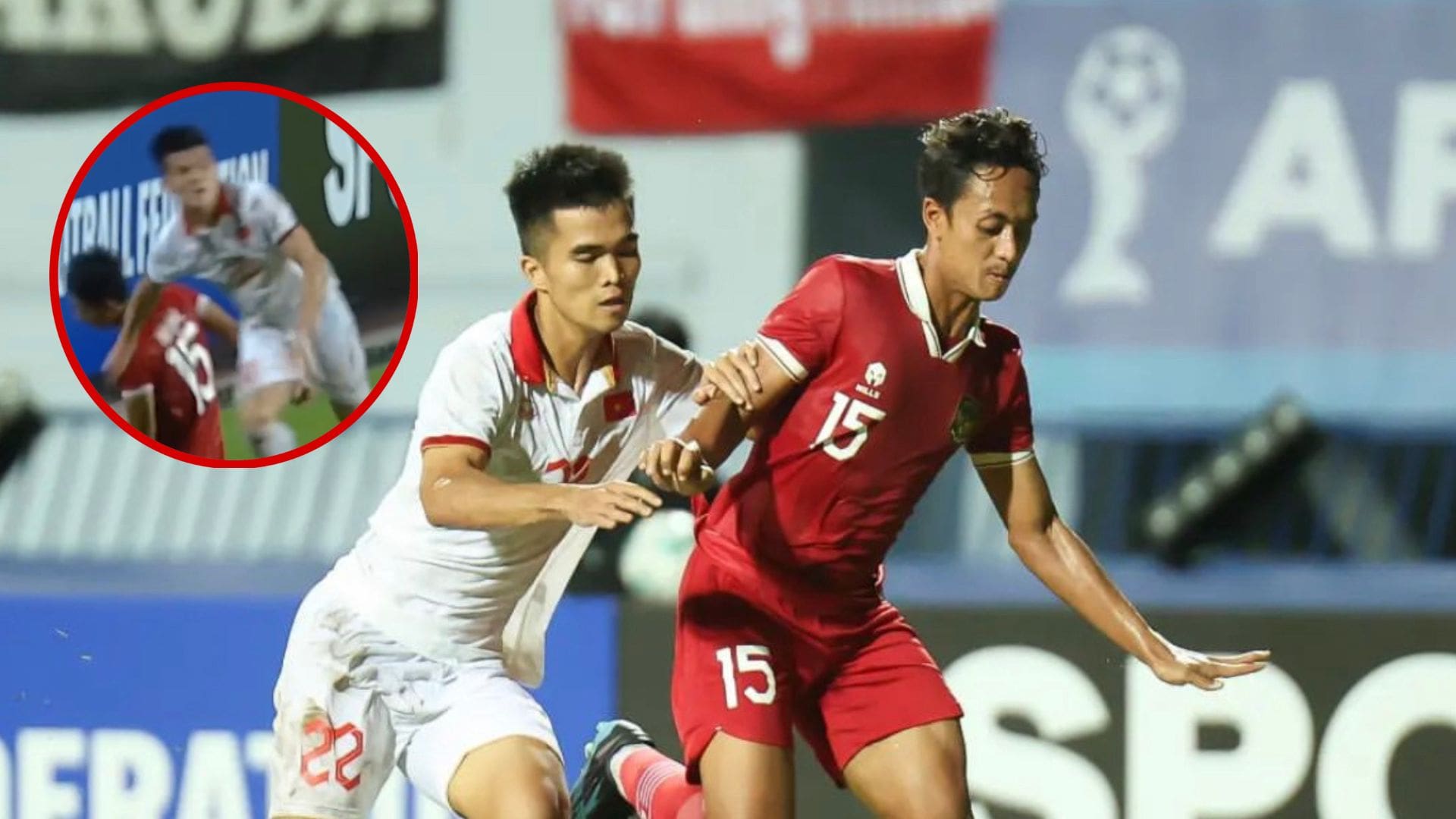 AFF U23: Pemain Vietnam Hentak Kepala Bintang Indonesia Jadi Perhatian