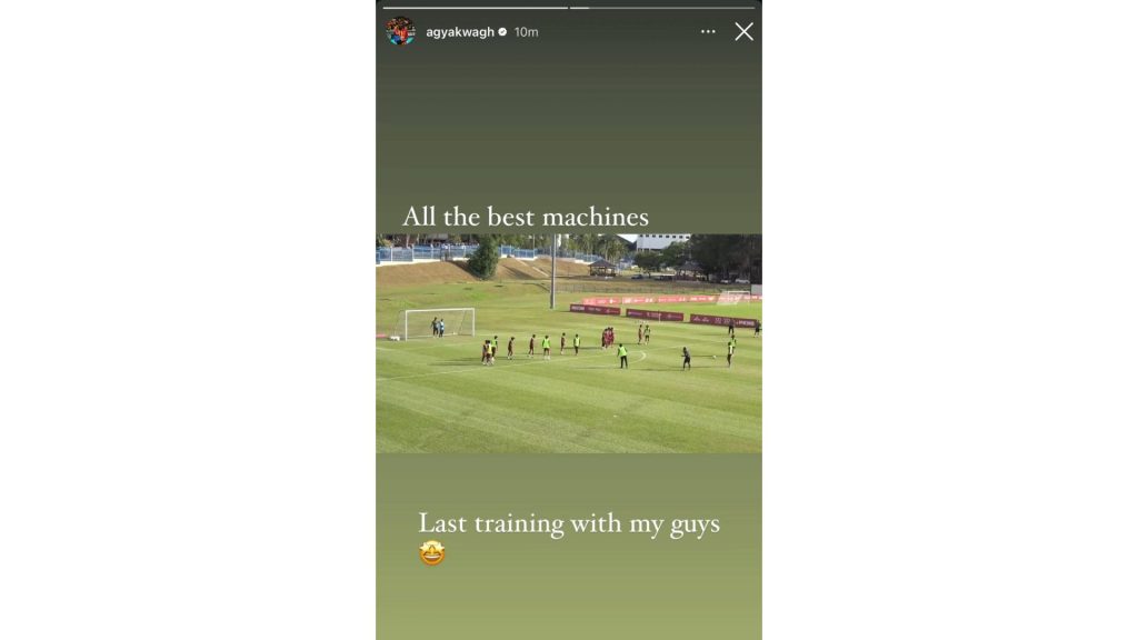 Instastory Alex Agyarkwa 1 Alex Agyarkwa: Latihan Terakhir Bersama Rakan-Rakan Instastory Alex Agyarkwa 1 Alex Agyarkwa: Latihan Terakhir Bersama Rakan-Rakan