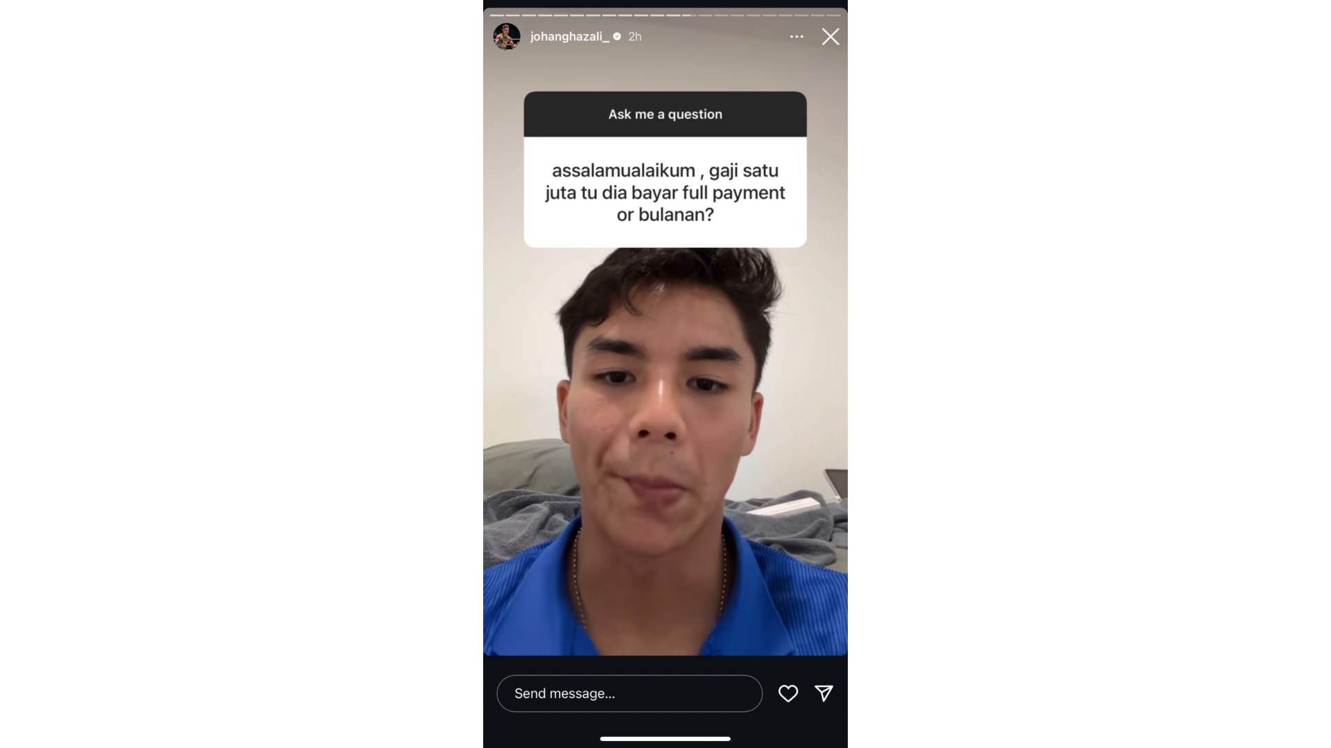 Instastory Johan Ghazali Johan Ghazali: Sapa Cakap Gaji Aku RM1 Juta? Instastory Johan Ghazali Johan Ghazali: Sapa Cakap Gaji Aku RM1 Juta?
