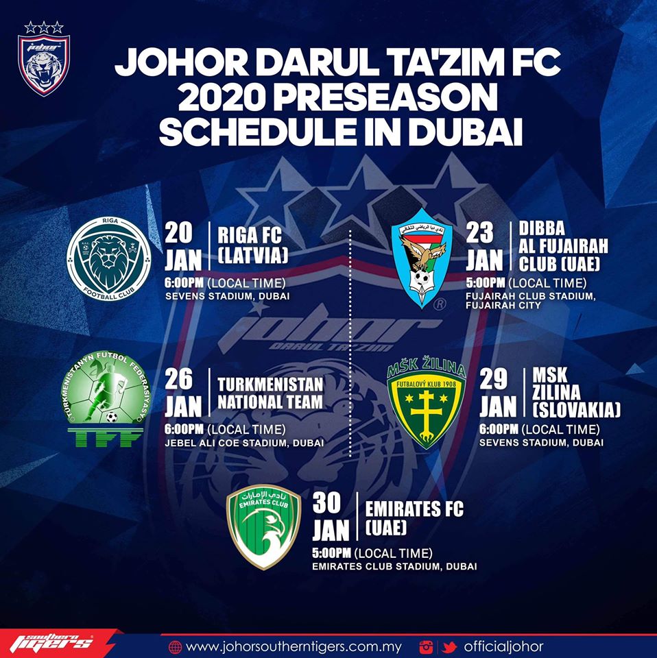 Jadual JDT Benar-Benar Ke Dubai, Bukan Main-Main Jadual JDT Benar-Benar Ke Dubai, Bukan Main-Main