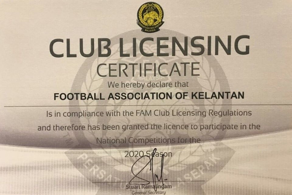 FAM Lulus Permohonan Sijil Pelesenan Kelab Kelantan FA