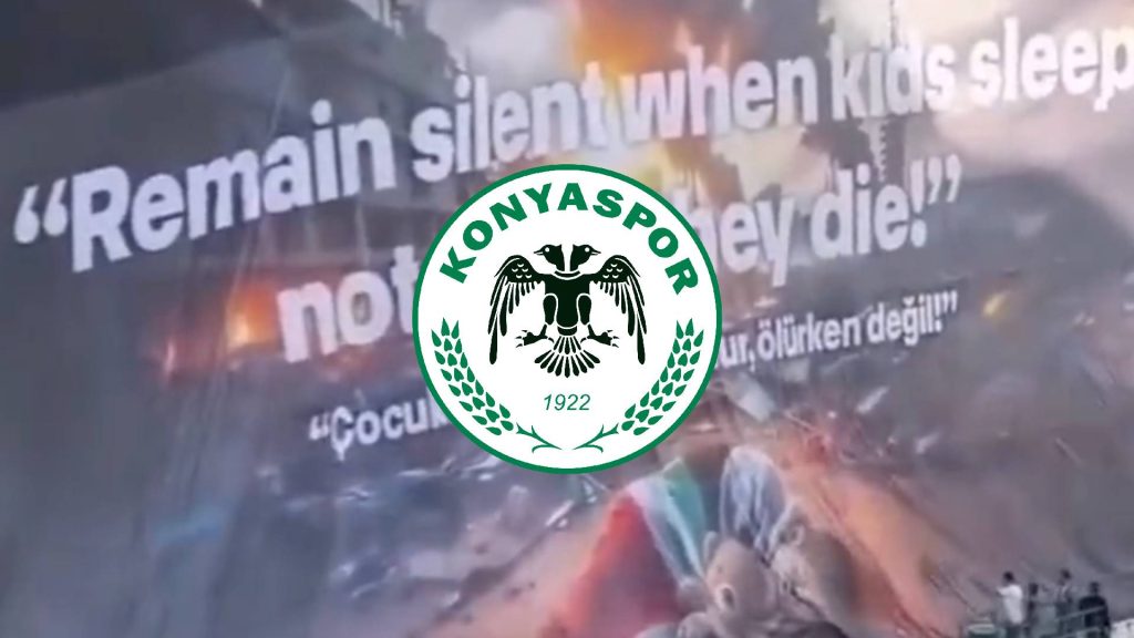 Kelab Turki Teruskan Tradisi Naikkan Tifo Unik Demi Palestin