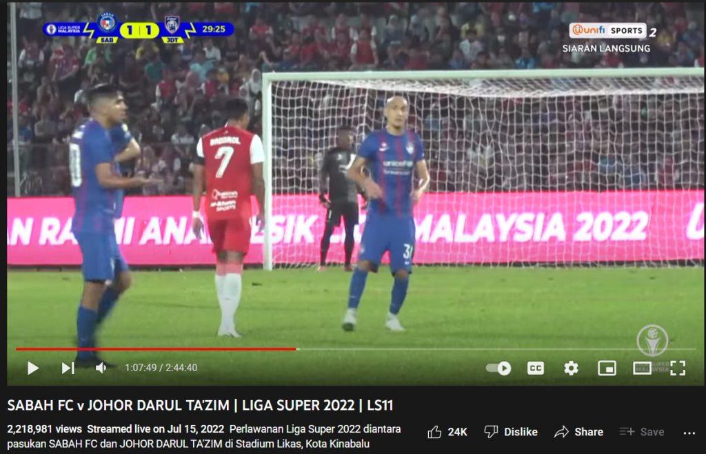Sabah JDT unifi Pertembungan Sabah Selangor Cetus Atmosfera Final