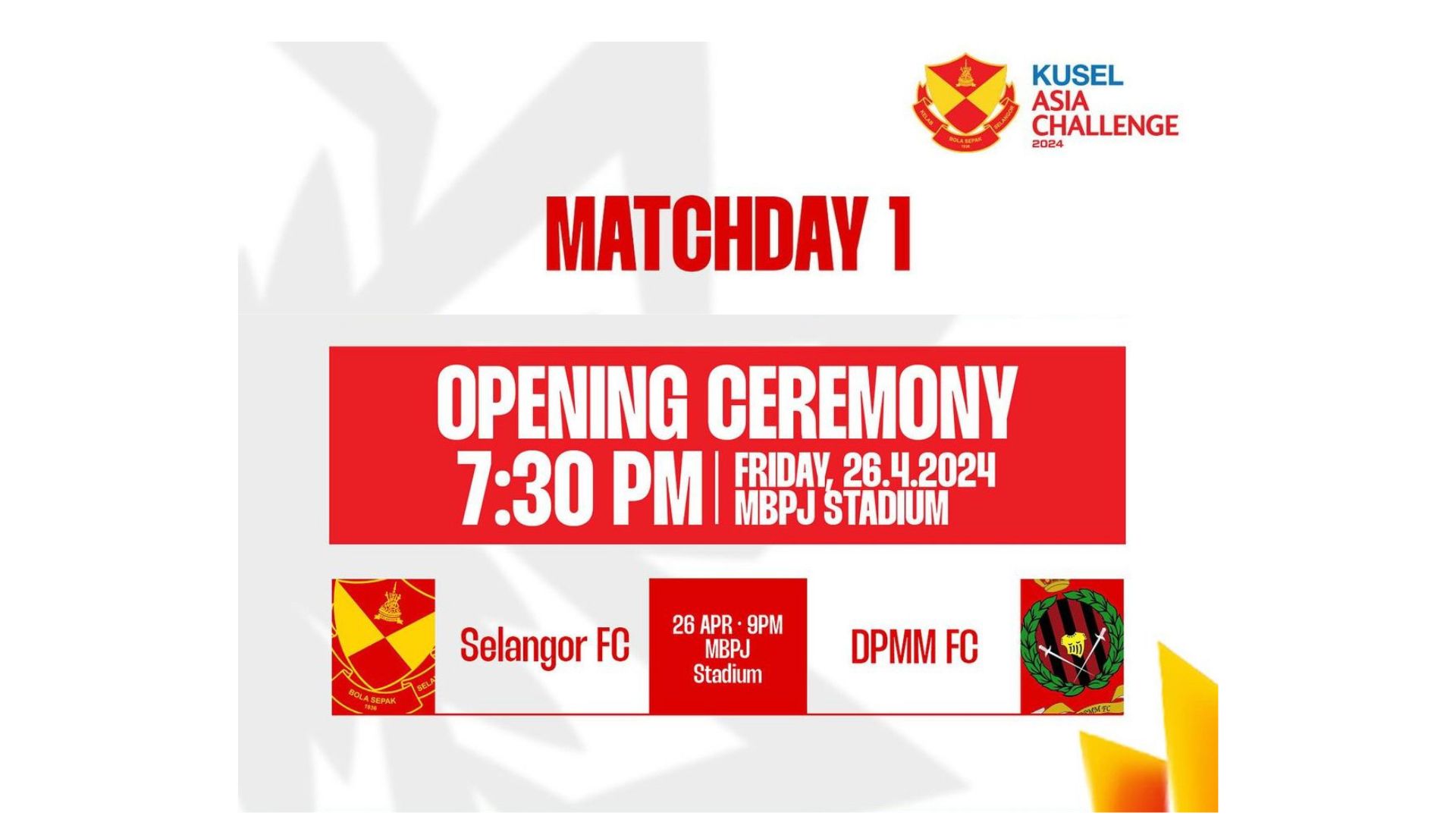 Selangor Asia Challenge 2024: Selangor vs Brunei DPMM (Live Streaming)