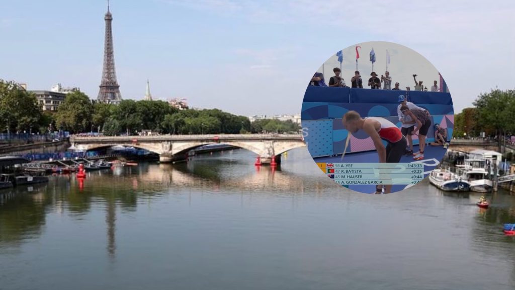 Atlet Terseksa, Muntah-Muntah Lepas Berenang Di Sungai Paris