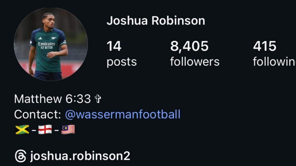 Untitled design 14 Bendera Malaysia Diletakkan Pada Pemain Arsenal, Joshua Robinson