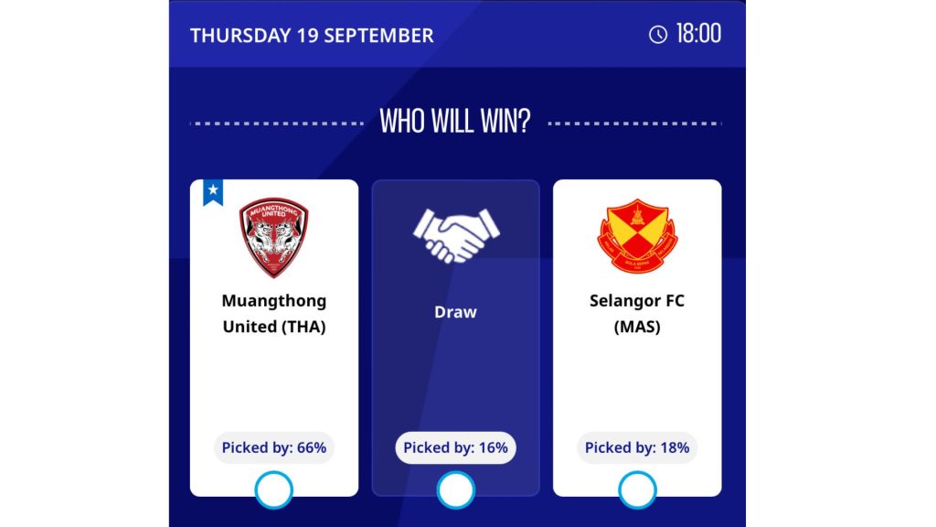 Untitled design 6 ACL2: Peminat Ramal Peluang Selangor Atasi Muangthong United 18% Untitled design 6 ACL2: Peminat Ramal Peluang Selangor Atasi Muangthong United 18%