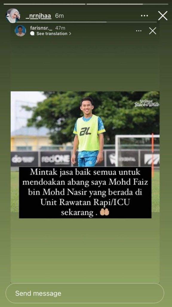 WhatsApp Image 2022 04 16 at 10.44.46 AM Pemain Terengganu FC, Faiz Nasir Dikejarkan Ke Unit Rawatan Rapi (ICU)