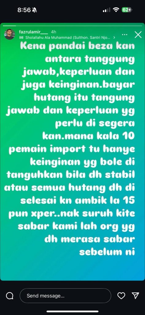 WhatsApp Image 2025 06 19 at 20.58.22 Fazrul Amir Gesa Kelantan DN Lunas Hutang