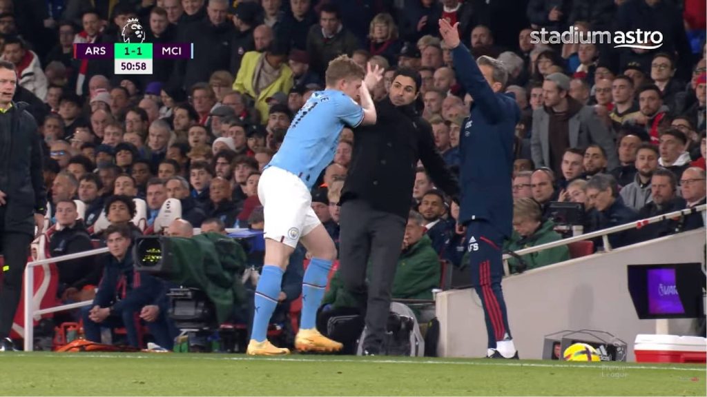 Arsenal vs Man City: Insiden De Bruyne Tolak Arteta Musnahkan 3 Mata Berharga