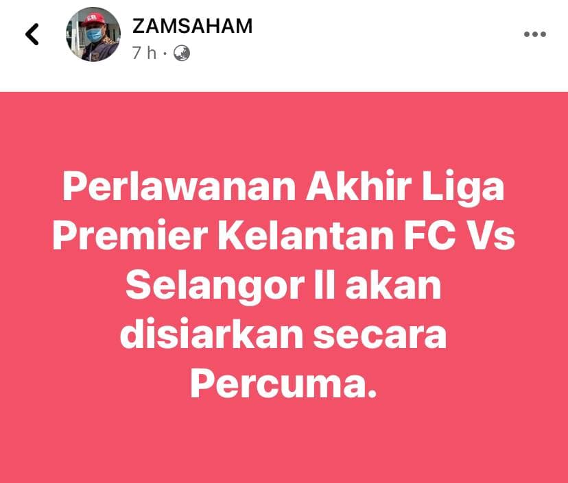 zamsaham 2 MZ Gold 'Belanja' Siaran Perlawanan Kelantan Secara Percuma